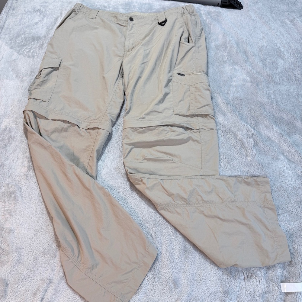 Columbia Omni Shade Convertible Zip Off Cargo‎ Pants 38x32 Khaki Outdoor Hiking